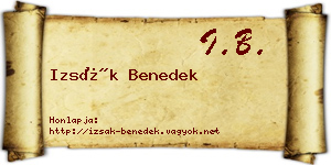 Izsák Benedek névjegykártya