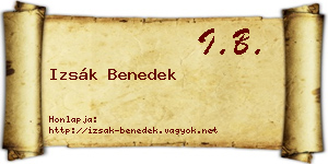 Izsák Benedek névjegykártya