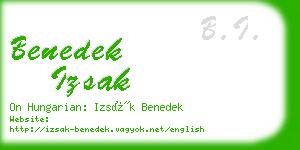 benedek izsak business card